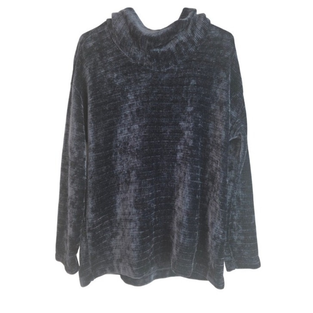 J.Jill Crushed Velvet Cowl Neck Top S Womens Blue Long Sleeve Soft‎ Casual